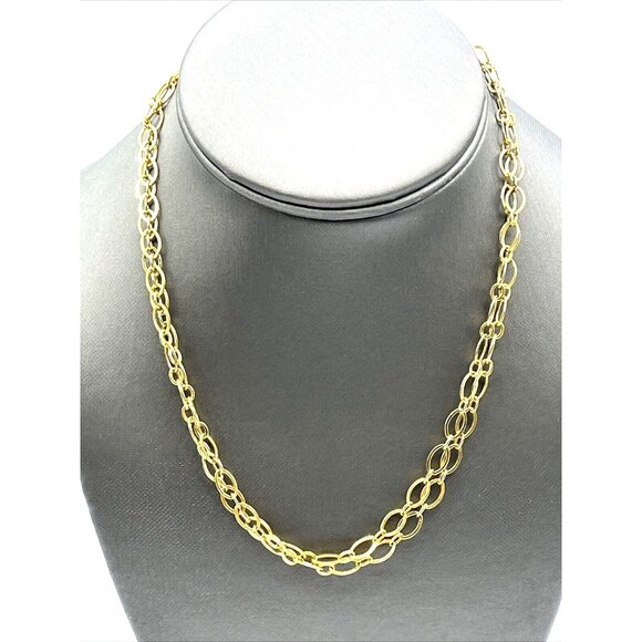 Origami Owl Gold Tone Large Paper Clip Link Double Chain Necklace 16" - Picture 5 of 8